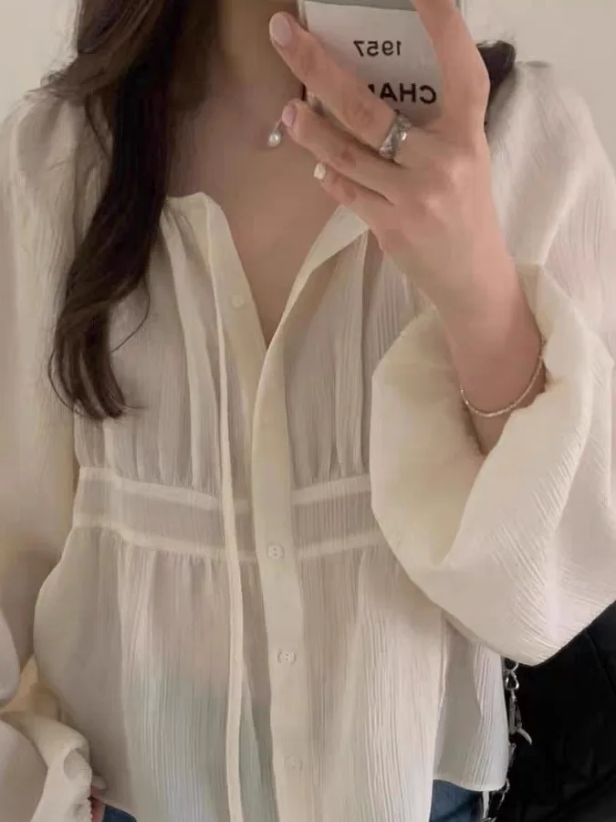 2025 New Fair Damen irt Schönes Taillen-Cinching-Design ort Sle Frühherbst Trendy Top Layered Kleidung