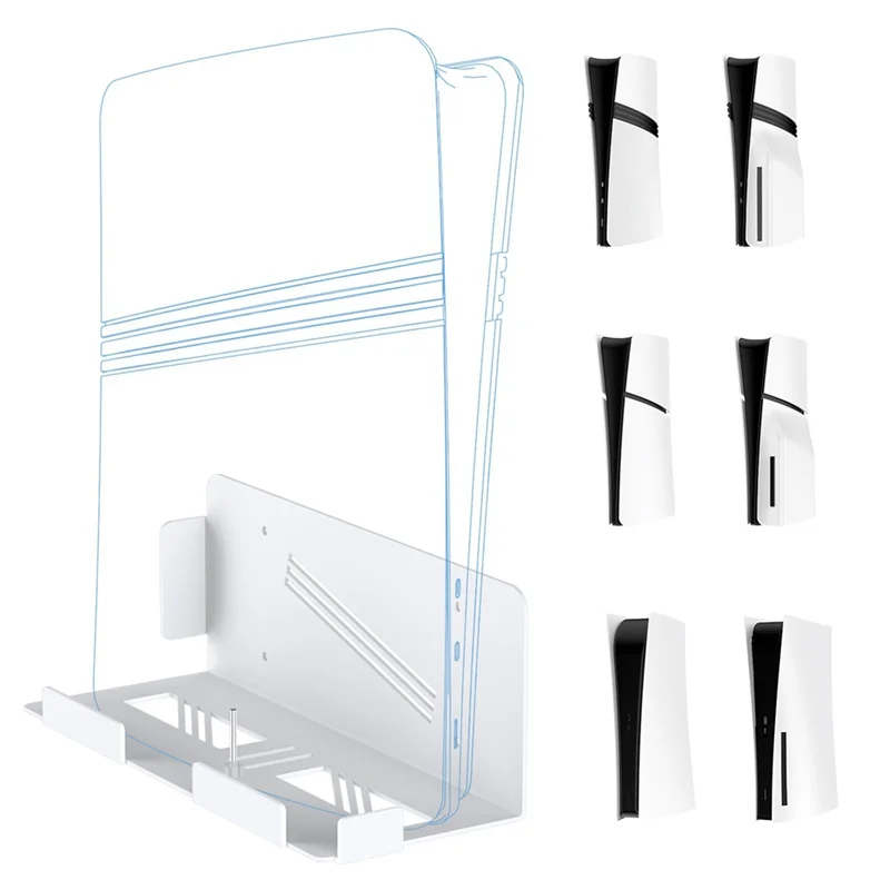 

Compact Wall Mount Bracket For PS5 Pro Console Wall Mount Organizer For PS5 Game Console Universal Wall Storage Rack White
