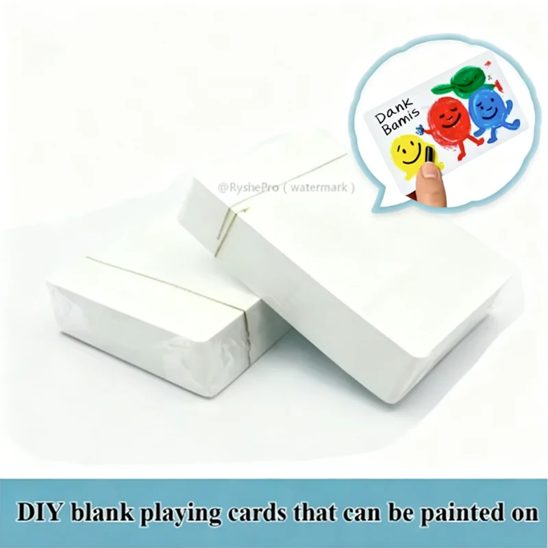 Blank Playing Card Deck 54PCS Empty White Custom Playing Cards Two-sided Personalized Index Flash Cards Study DIY Gift Cards