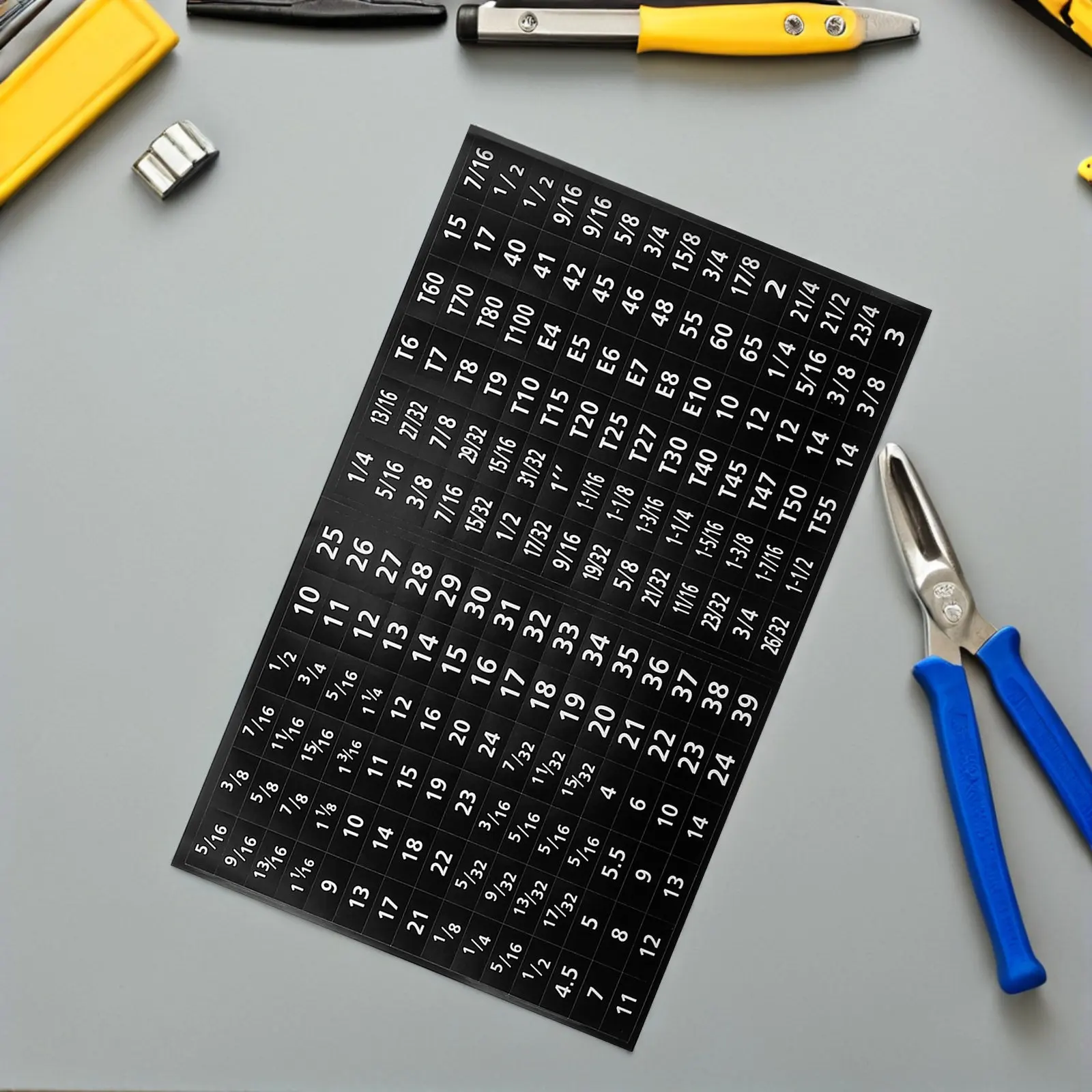 6Sheet Socket Size Labels Tool Organizer Stickers Self Adhesive Metric Sae Wrench Socket Labels Garage Workshop Drawer