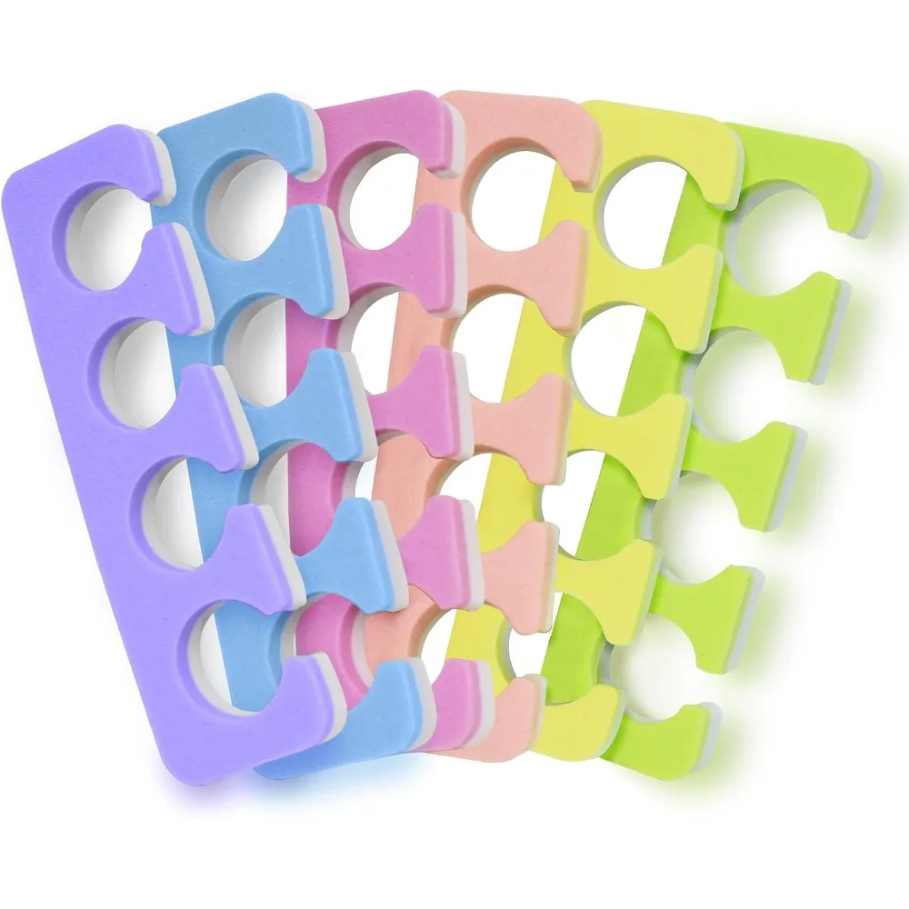 Super Soft Durable Two Tone Toe Separators 24 Pieces Pedicure Tool Kit for Professional Home Nail Care Manicure