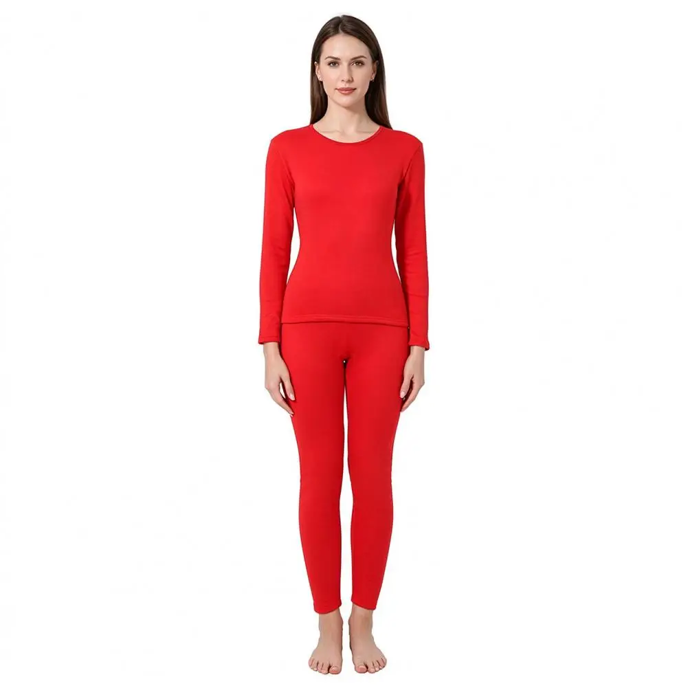 Fleece Lined Long Johns for Winter Women’s Thermal Underwear Set Fleece Lined Long Sleeve Tops Soft Elastic Base Layer Long