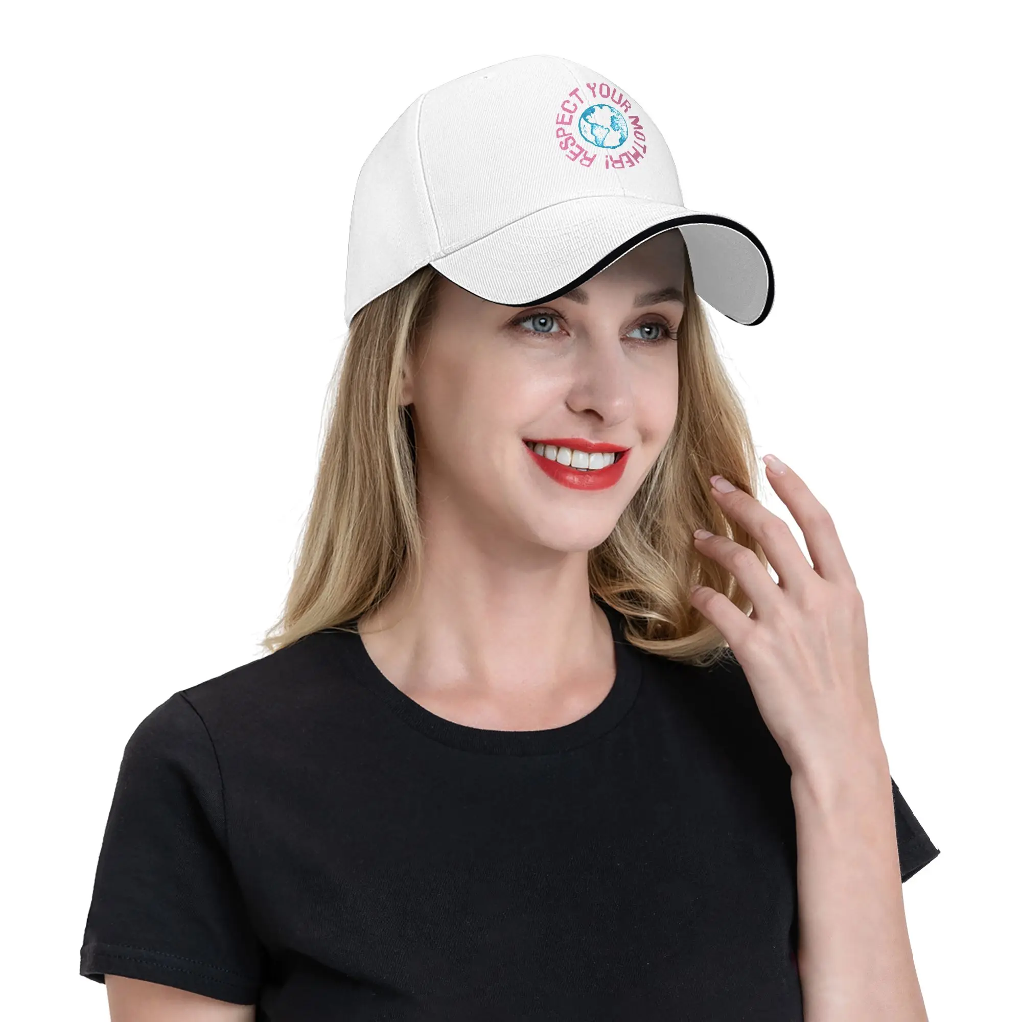 Harrys Styles Respect Your Mother! Earth Stamp Design Pink Blue  Baseball Cap Fashion  Sandwich Hats Unisex Style Sun Hat Sport