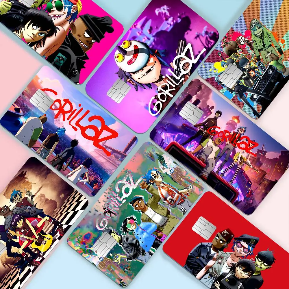 Music Cool Band G-gorillaz Anime Front Cover Film Sticker Skin for Credit Debit Card Small Large Chip