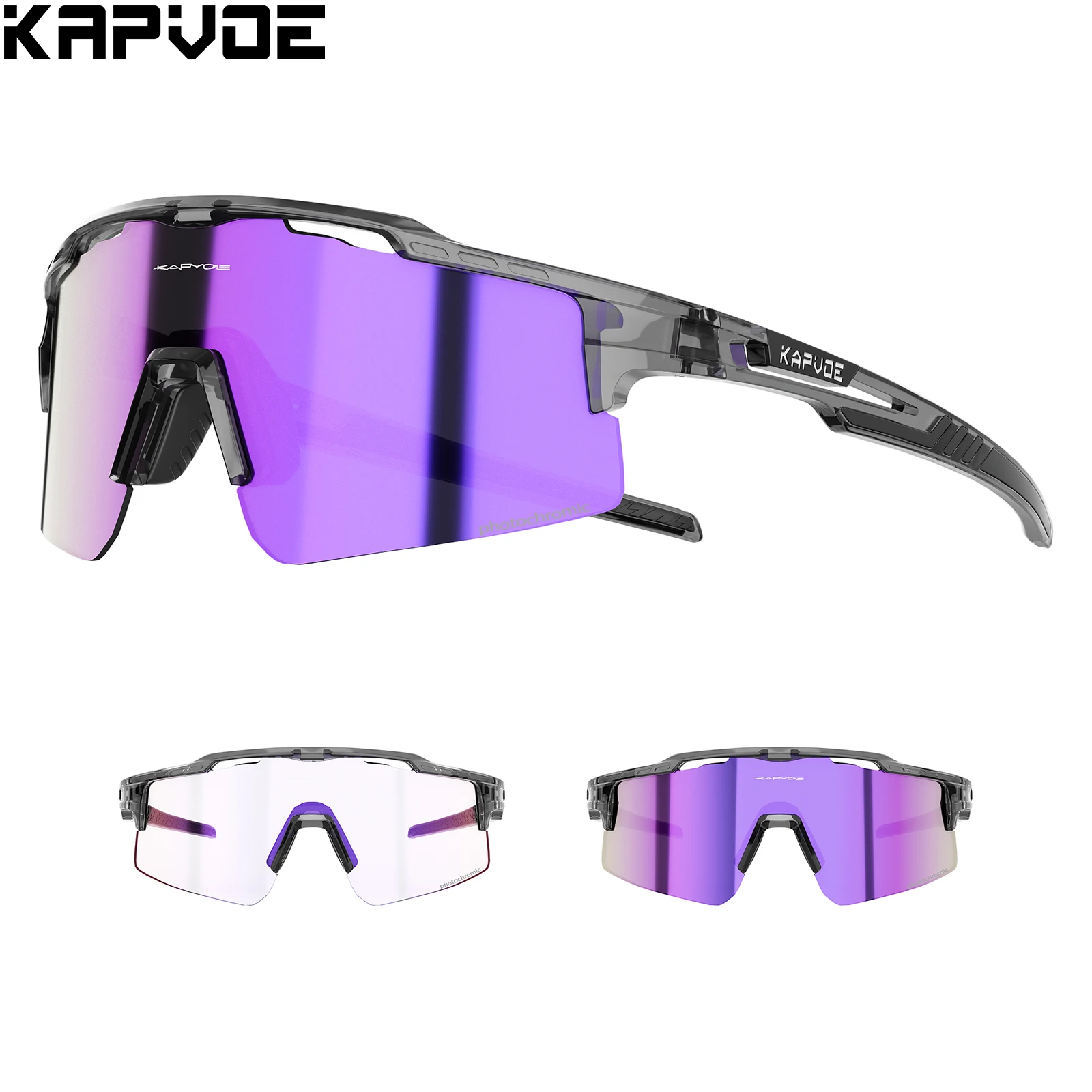 KAPVOE Photochrome Nacht Reiten Gläser UV400 MTB Fahrrad Radfahren Sport Sonnenbrille Männer Fahrrad Outdoor Camping Baseball Brillen