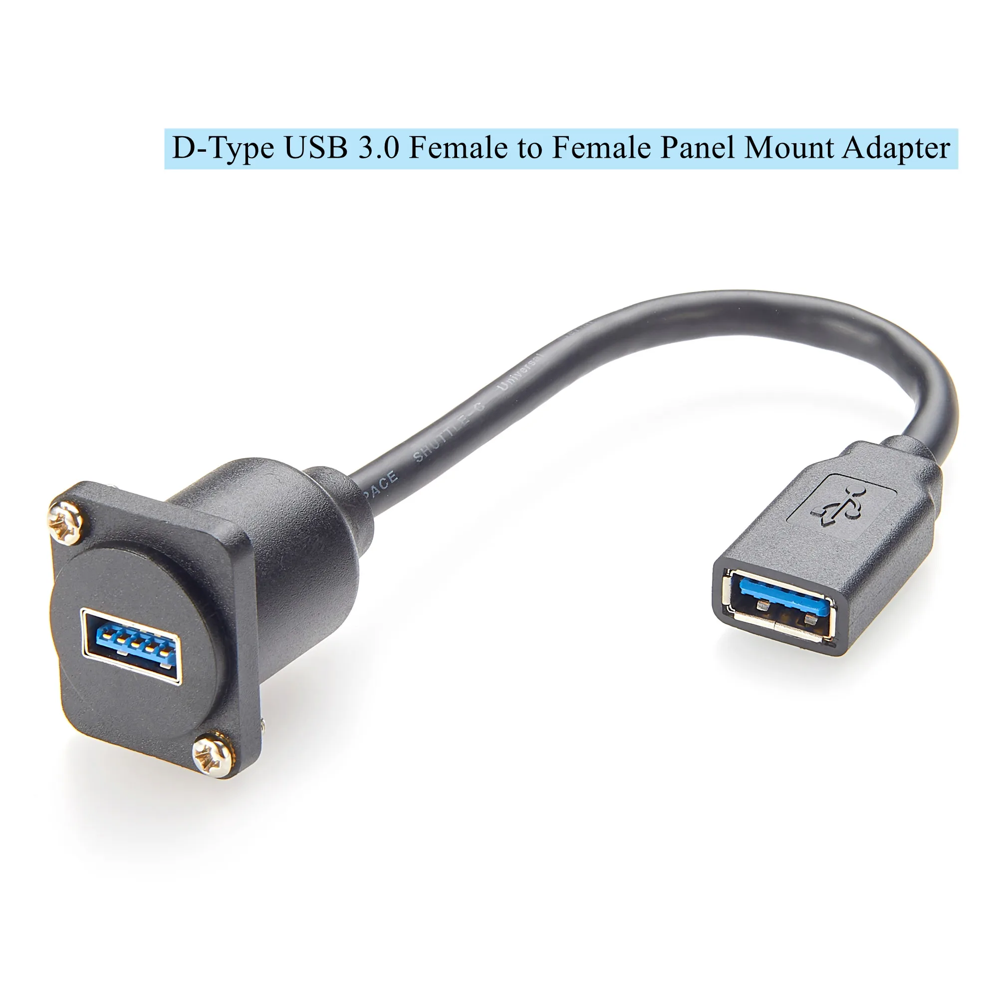 

USB 3.0 Panel Mount Adapter USB A Female to Female Outlet Panel Connector Extension Cable D-Type/XLR Panel Mount USB 3.0 5 Gbps