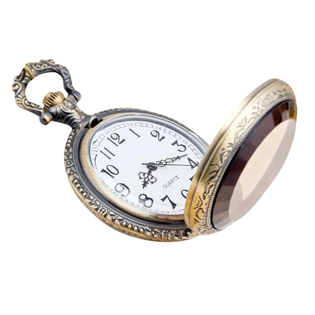 

Vintage Quartz Pocket Watch With Chain Retro Lightweight Portable Timepiece