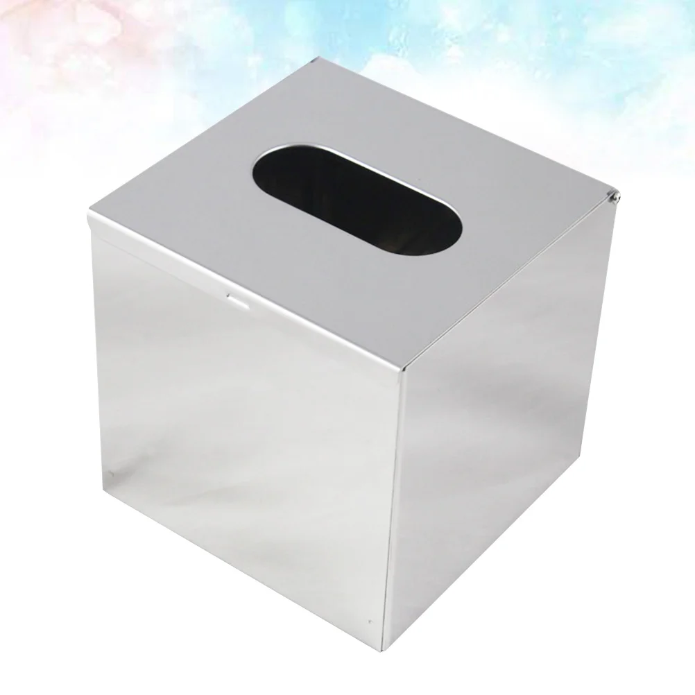 

1Pcs Stainless Steel Tissue Box Roller Paper Organizer 13cm Waterproof Cover Flat Platform Wall Mounted Holder for Home Office