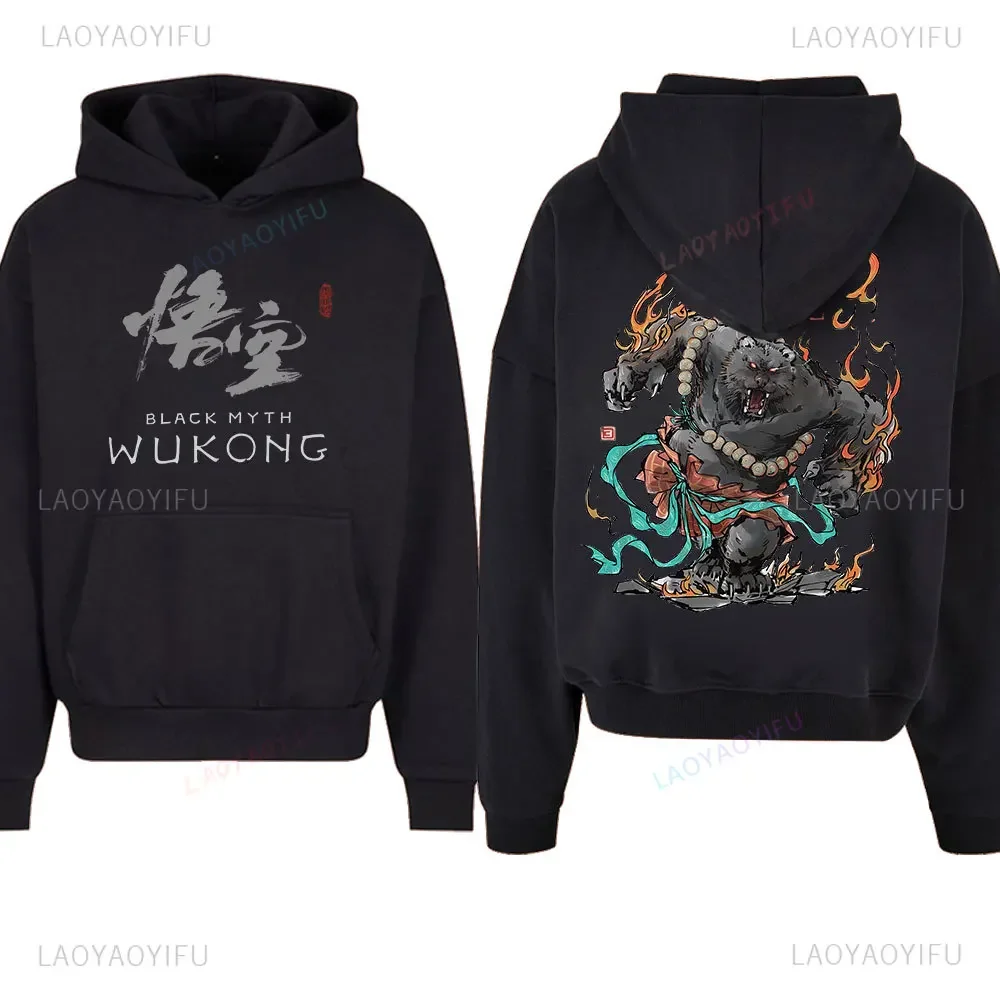 

Black Myth Wukong Graphic Print Man Hoodie Long-sleev Chinese Novelty Mythology Game Clearance Monster Hoody Game Player Tops