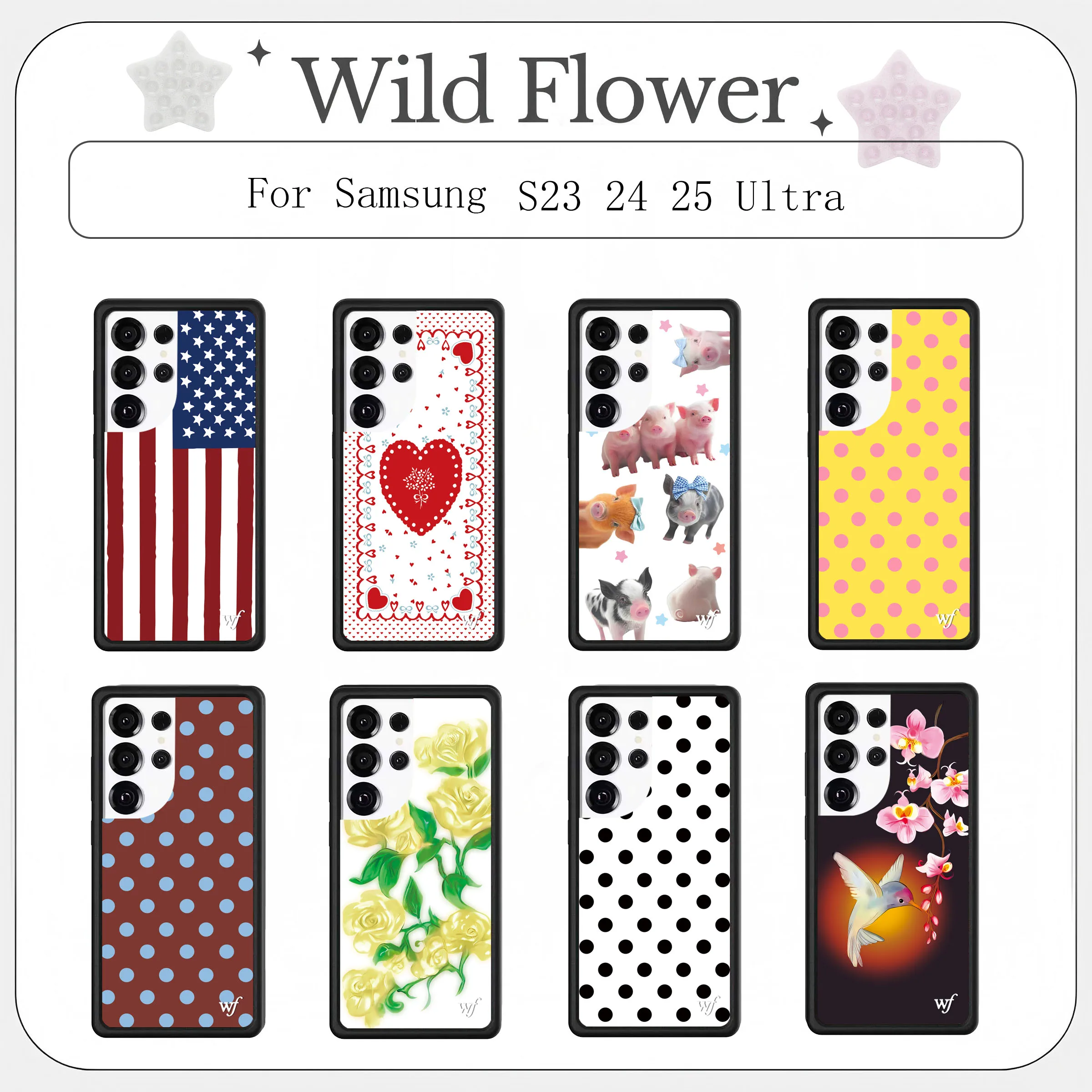 

Kawaii WildFlower Cute Print Shockproof Phone Case For Samsung Galaxy S23 S24 S25 Ultra Protective Cover