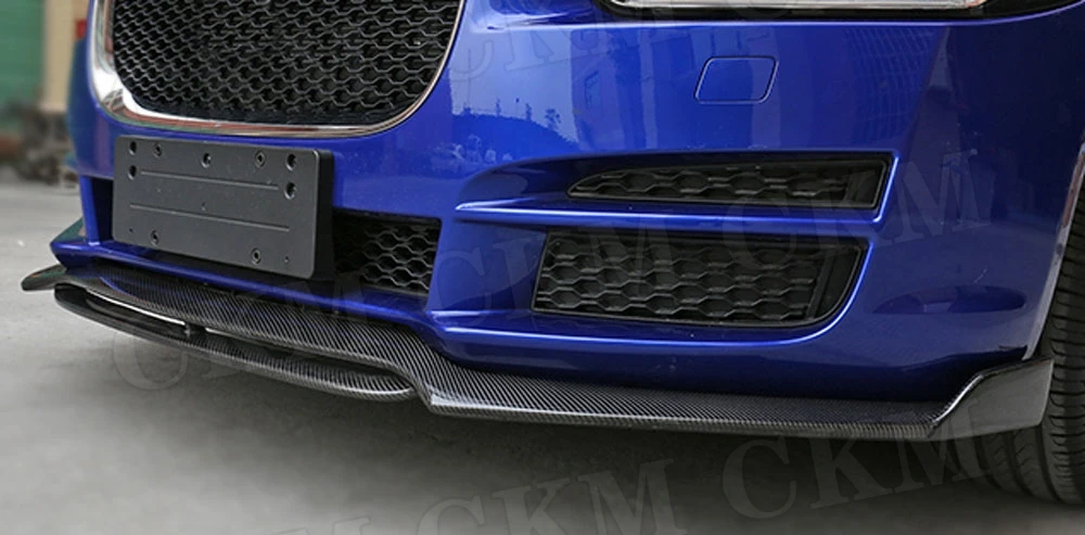 سيارة الوفير الذقن غطاء الكسوة الجبهة حافة مصد السيارة المفسد ل جاكوار XE سيدان 4 باب 2015 -2018 ألياف الكربون مجرفة الجسم أطقم