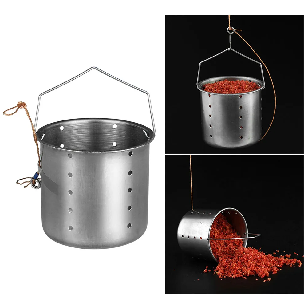 

Feeder Fishing Bait Trap Cage Accessories Sturdy Spring Lid Stainless Steel Portable Smelt Eels Crab Lobster Minnows