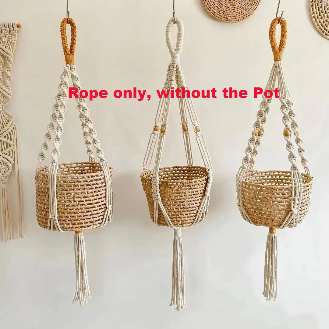 

Macrame Plant Hanger Indoor Hanging Planter Basket Woven Cotton Rope Flower Pot Crochet Plant Holder Stand for Boho Home Decor