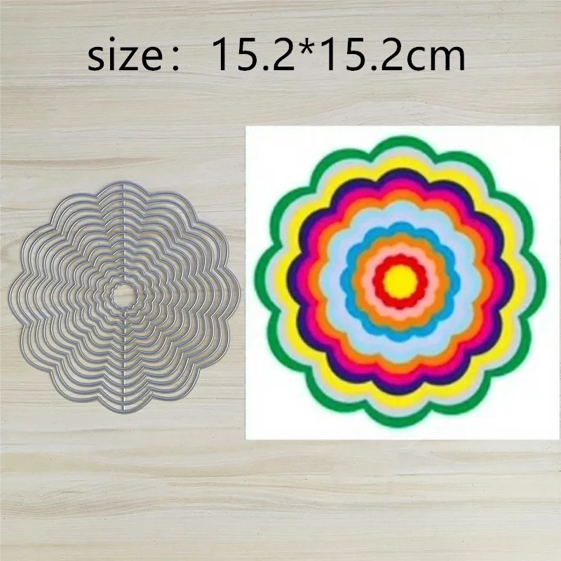 Circular Flower Metal Cut Dies Stencils for Scrapbooking Stamp/Photo Album Decorative Embossing DIY Paper Cards