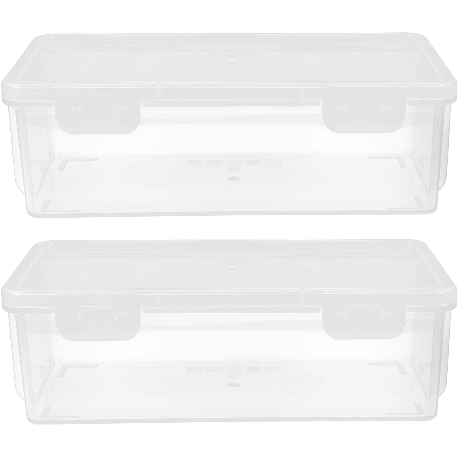 

2pcs Bread Storage Container Clear Airtight Plastic Box For Kitchen Bread Keeper Loaf Organizer Seasoning Cereal Storage Bins