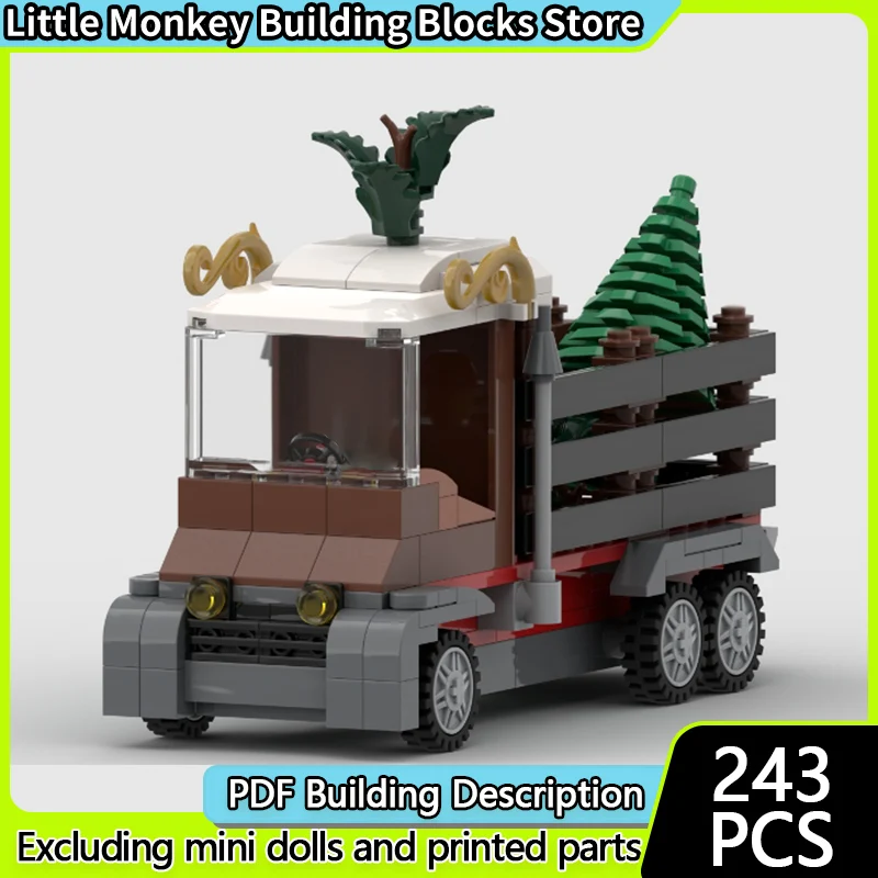 

City Car Model MOC Building Bricks Classic Winter Tree Truck Modular Technology Children Holiday Gifts Assemble Toys Suit