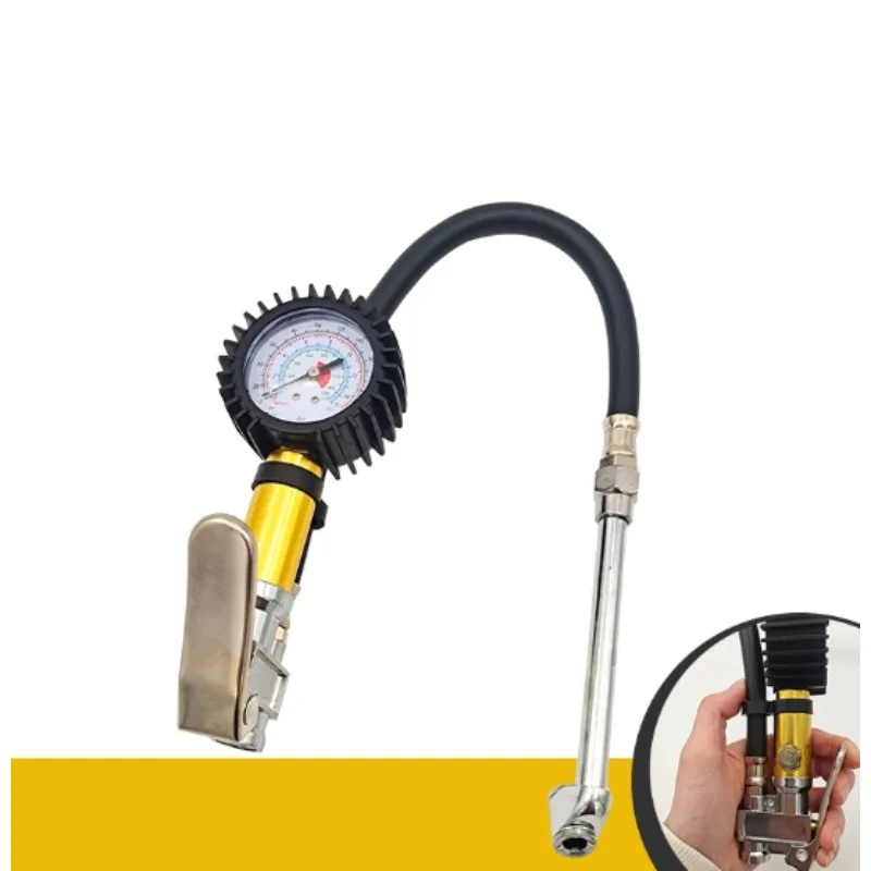

Inflator Gun Tire Inflator Gauge Pump Gun Clamping Tire Inflator with Air Pressure Gauge and Quick Air Connector