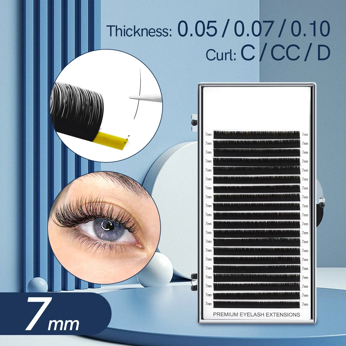 Korean PBT Materials Soft Comfortable Eyelashes Extensions Supplies 20 Rows High Quality Silk Lashes