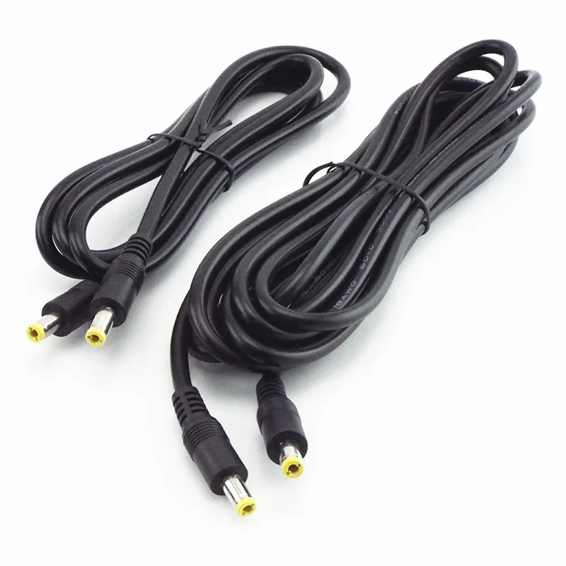 Cable de extensión macho a macho de 12V CC, 0,5 m, 1,5 M, 3m, conector de cable de alimentación, adaptador de 5,5 MM x 2,5mm para fuente de