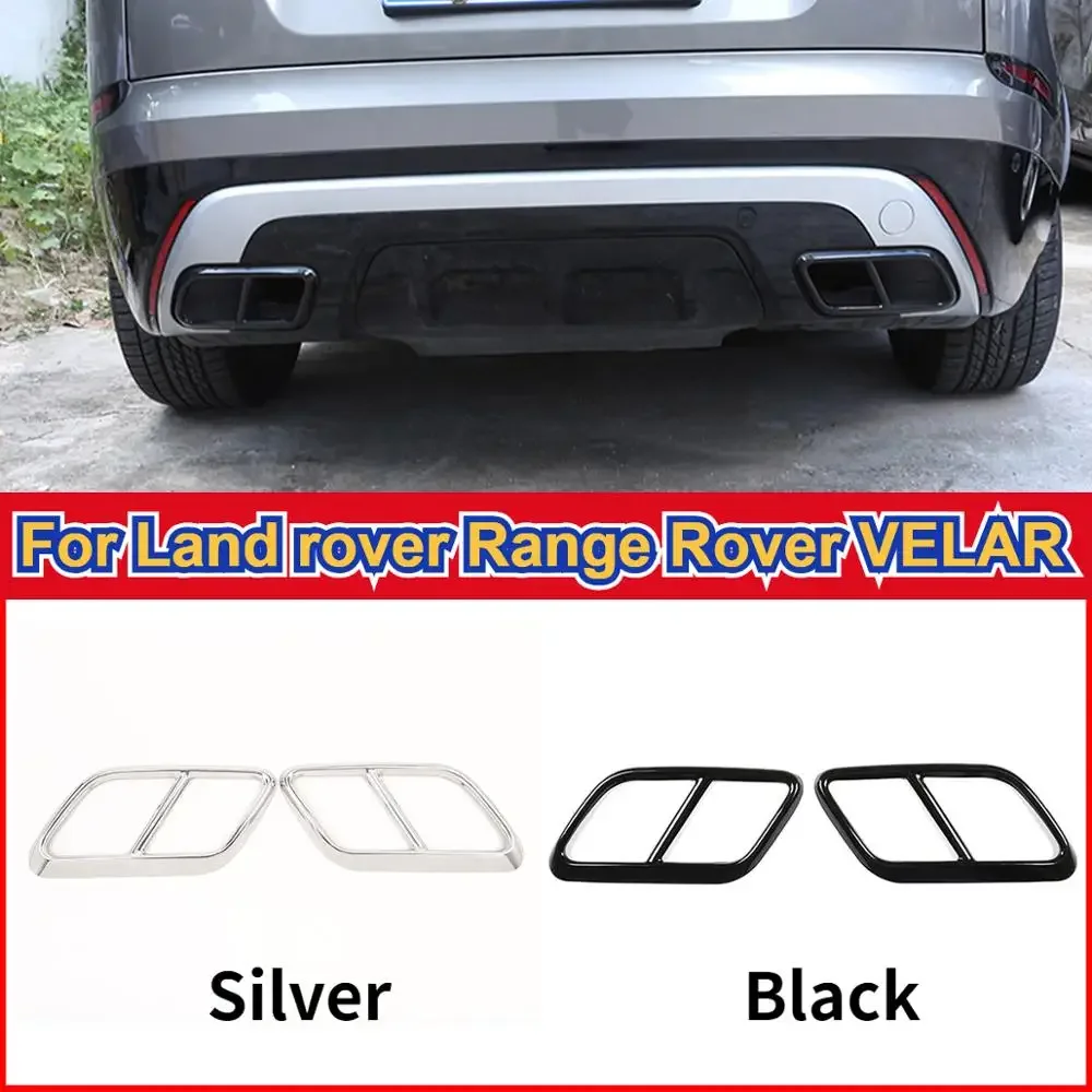 

For Range Rover Range Rover Velar 2017 2018 2019 20 304 Stainless Steel Silver/Black Car Exhaust Pipe Cover Trim Car Accessories