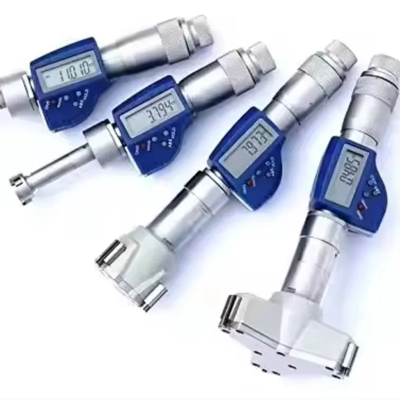 

Four Pcs Set Digital Three Points Internal Micrometer Checking Diameter Measuring Tools Set 20-50mm Setting Ring Aluminum Box