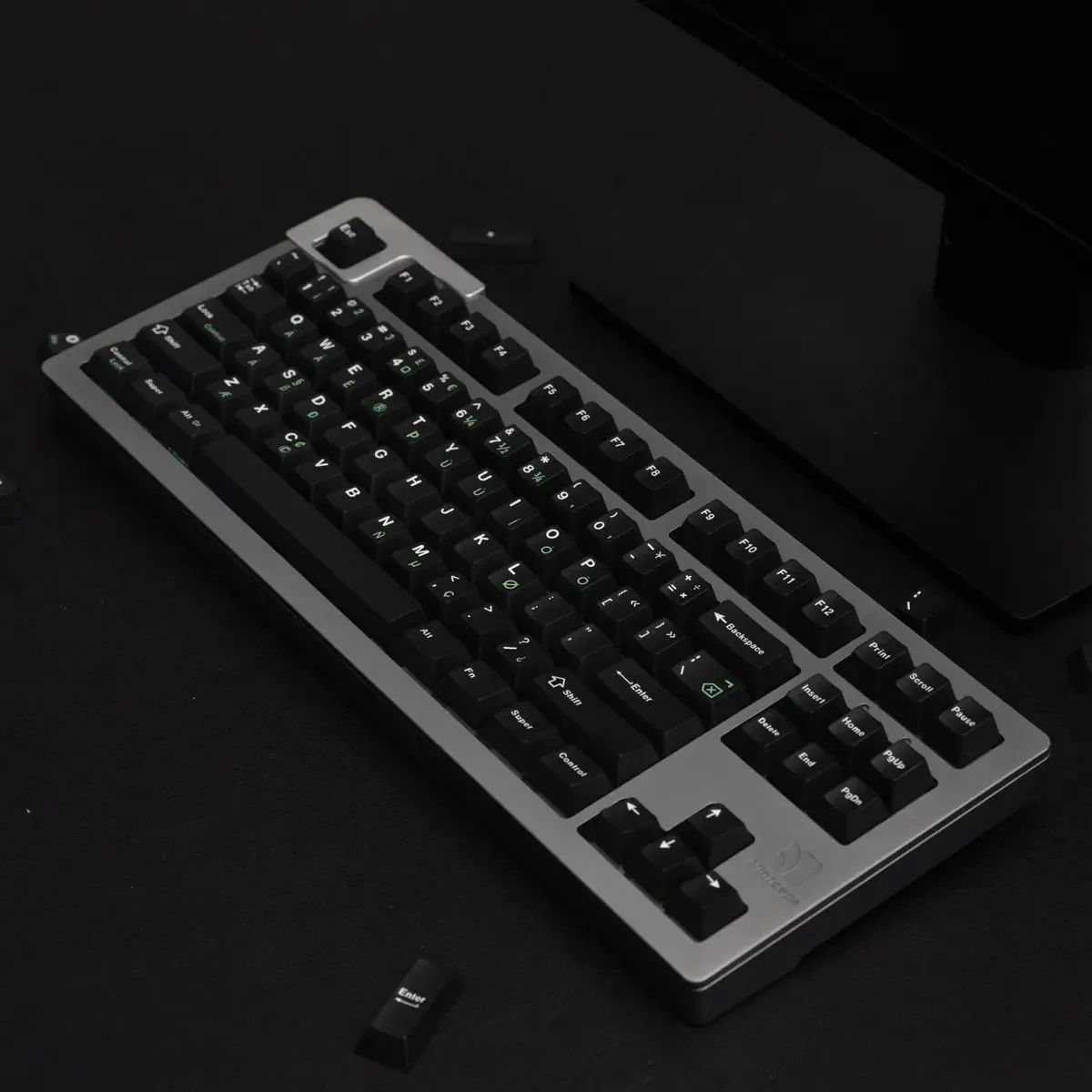 Conjunto completo de teclas de teclado mecânico preto PBT sublimação quente teclas de substituição originais de fábrica universais