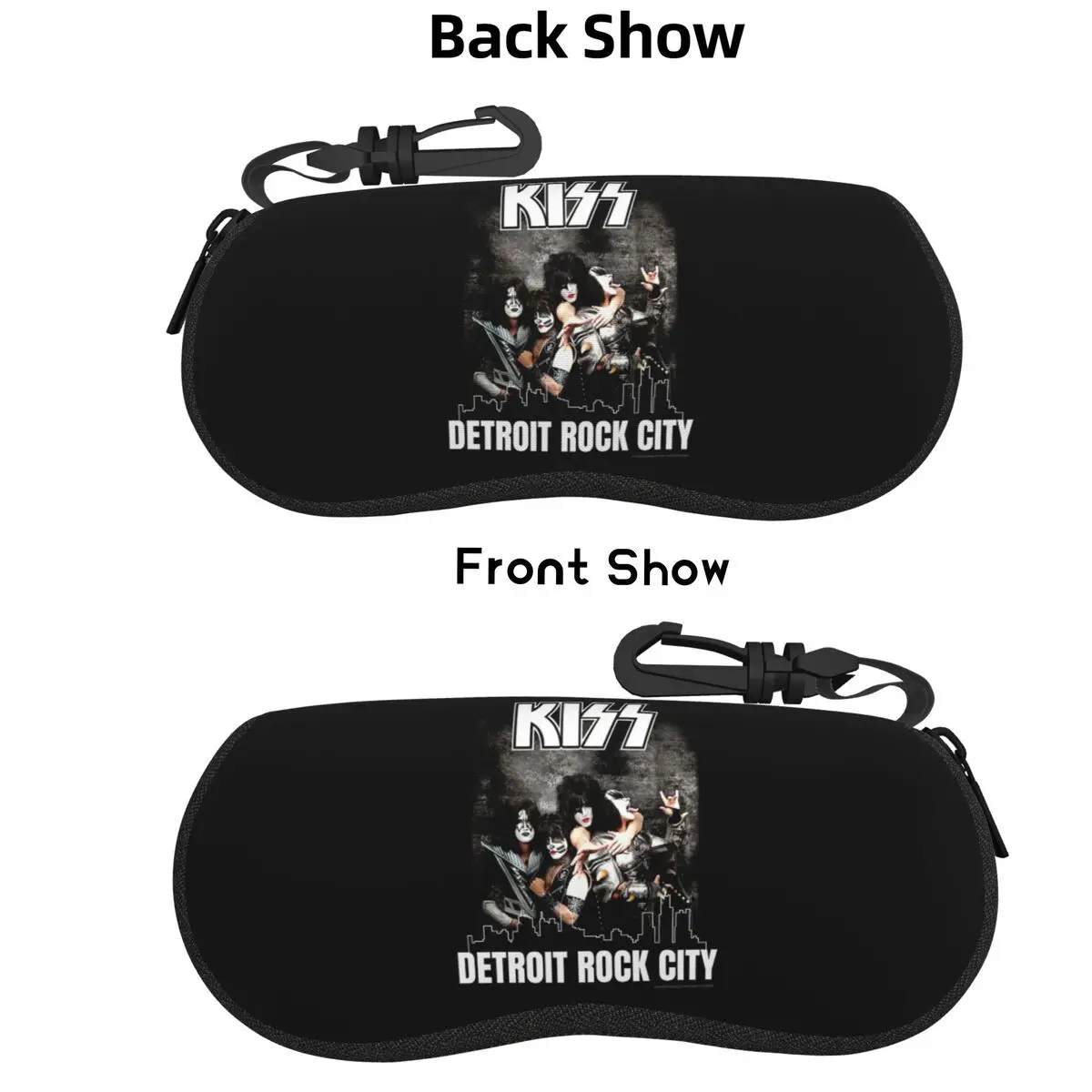 

Kiss Band Detroit Rock City Shell Glasses Case Protective Sunglasses Box Women Men Soft Eyeglasses Bag Pouch