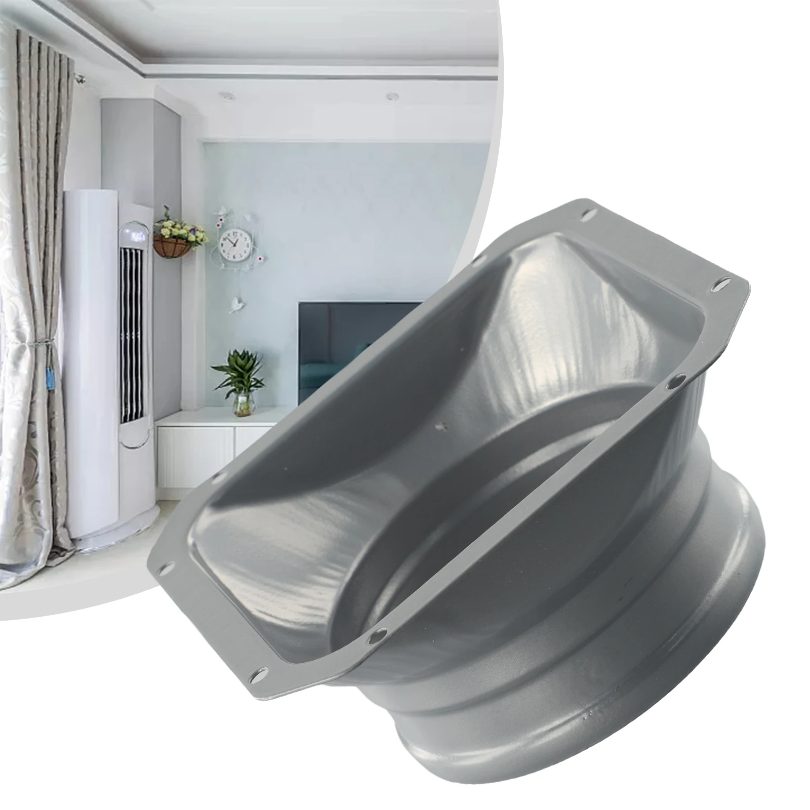 410inch Metal Pipe Flange Connector for Air Vent Hose with Screw Mounting Holes and Anti Galvanized Sheet Material
