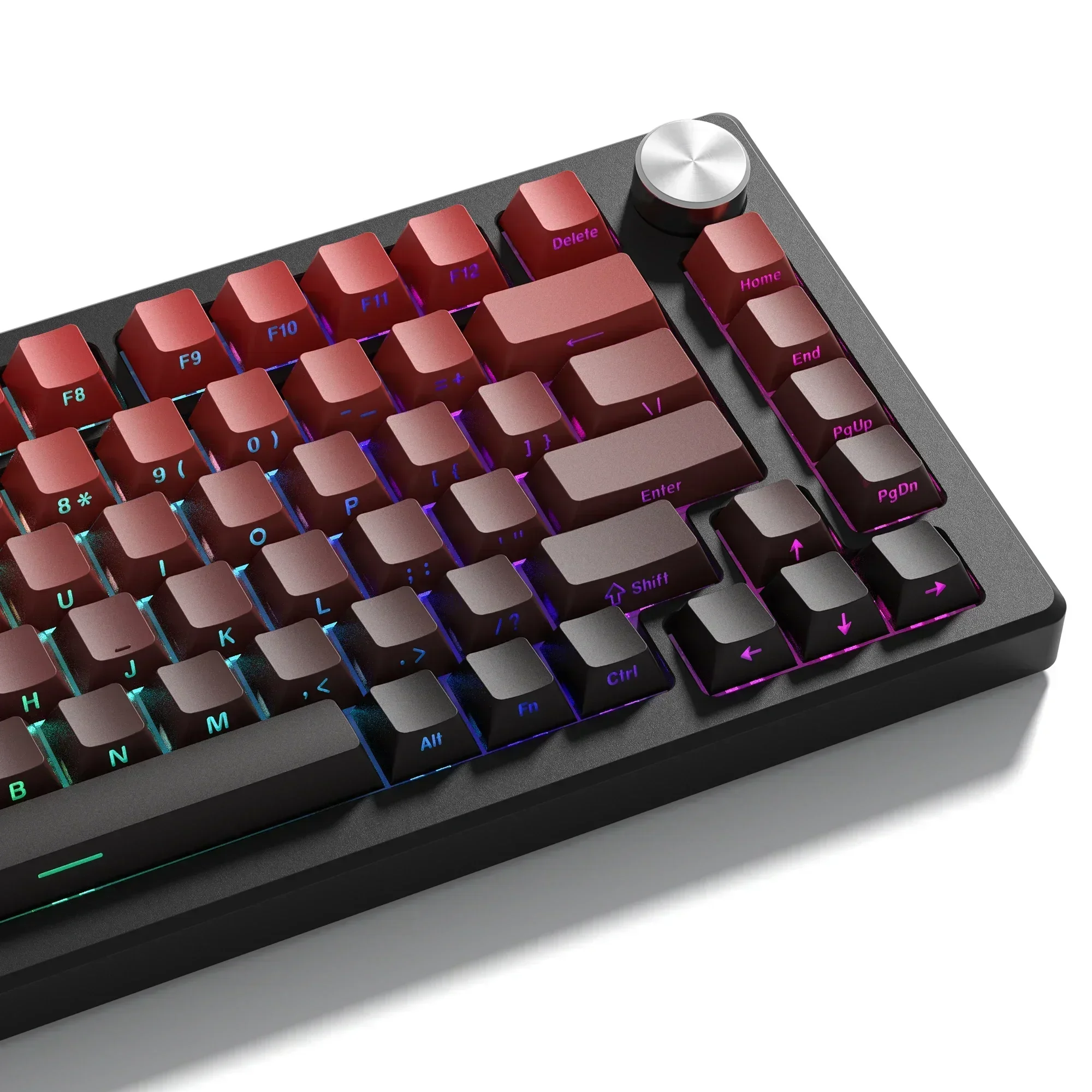 

136 Key Side Print Gradient Red Cherry Profile keycaps Double Shot Shine ThroughKey Caps For Mechanical Keyboard