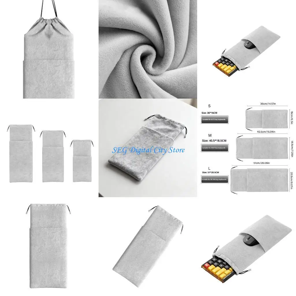 

U75B Keyboards Mouse Storage Solution Anti Scratch Fabric Protector Easy Access