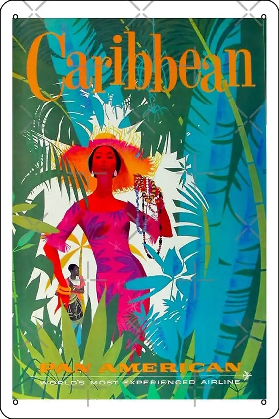 Vintage Carribean Poster Funny Metal Tin Sign for Home Kitchen Bar Room Garage Decor 