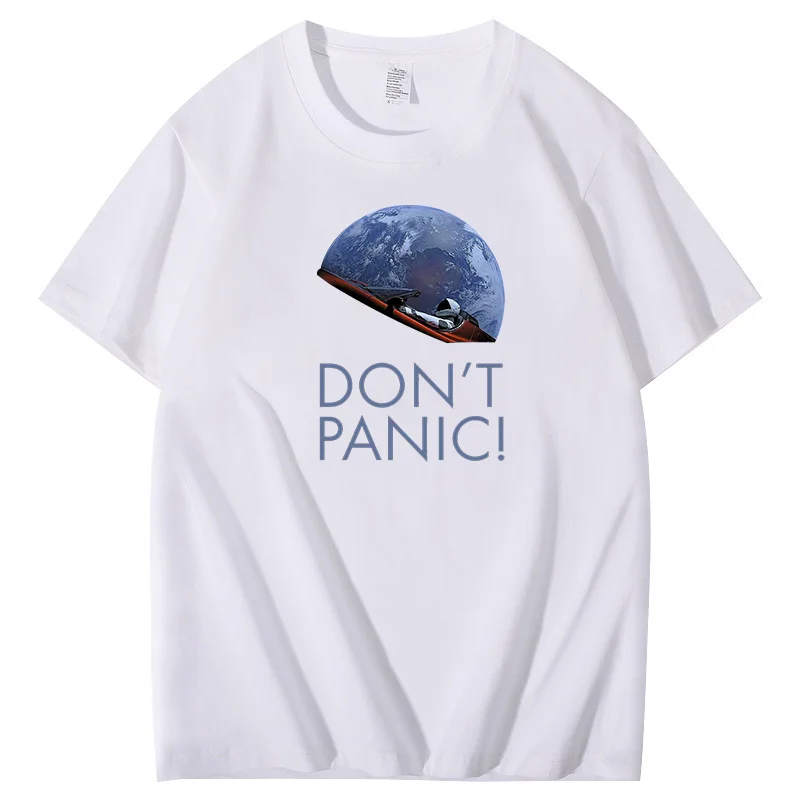 Don't panic Mars Space Explorer Occupy Mars Classic Harajuku graphic t shirts Cotton short sleeve t-shirts Summer Men's clothing