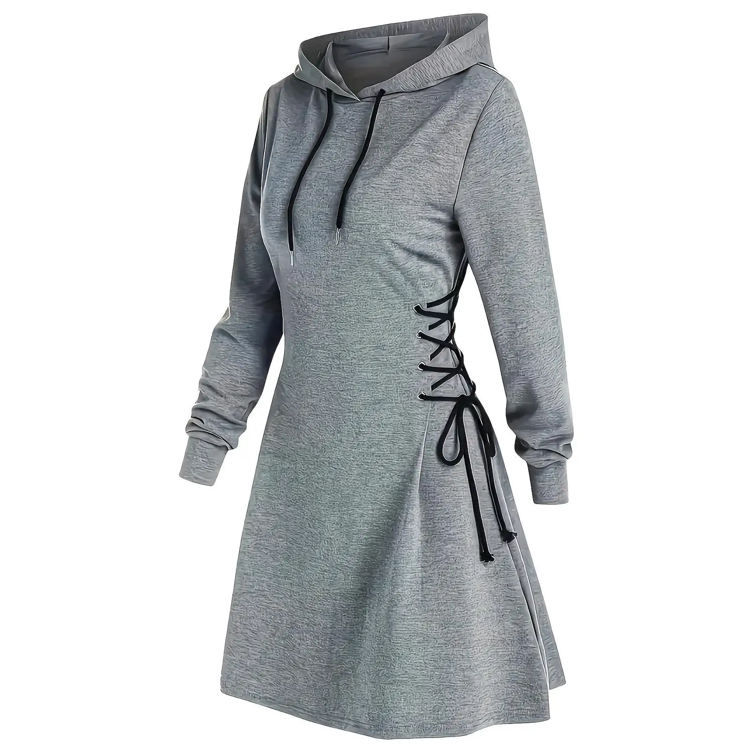 سترة طويلة بقلنسوة Dr المرأة عارضة البوليستر ألف خط تنورة طويلة Sve منتصف الخصر ألياف البوليستر Busin عارضة