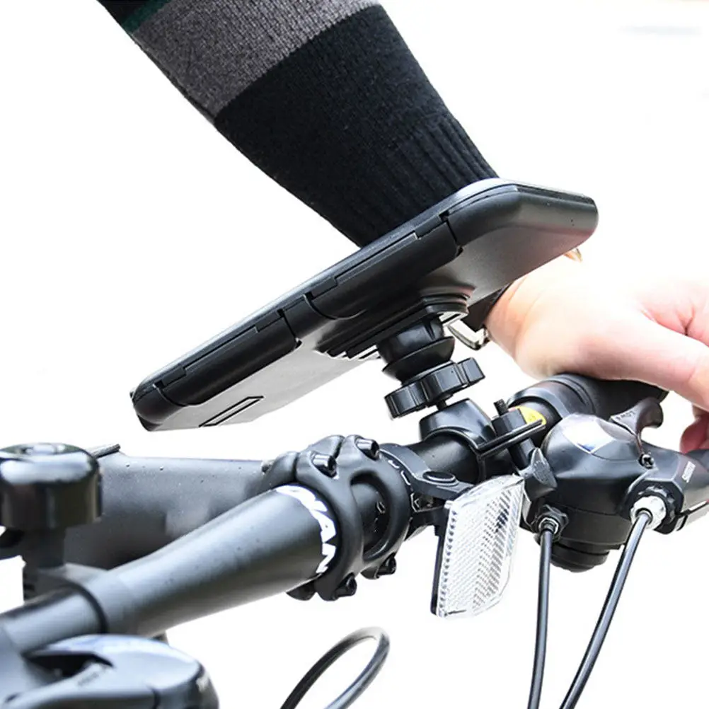 

Premium Sturdy Handlebar Phone Holder for Bike Motorcycle Motorbike Adjustable Rotatable Waterproof Phone Rack Support Bracket