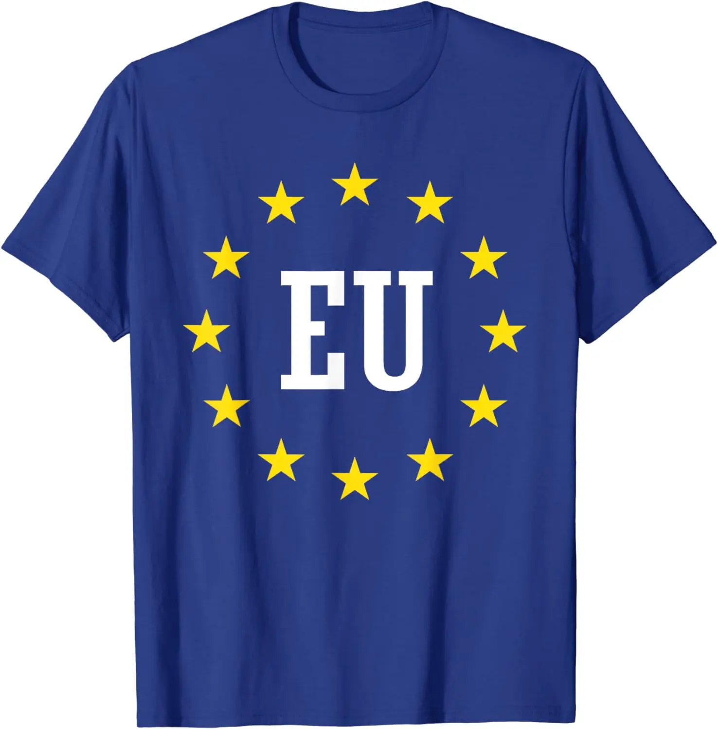 Camiseta masculina com bandeira Euro para apoiantes da União Europeia, manga curta, casual, 100% algodão