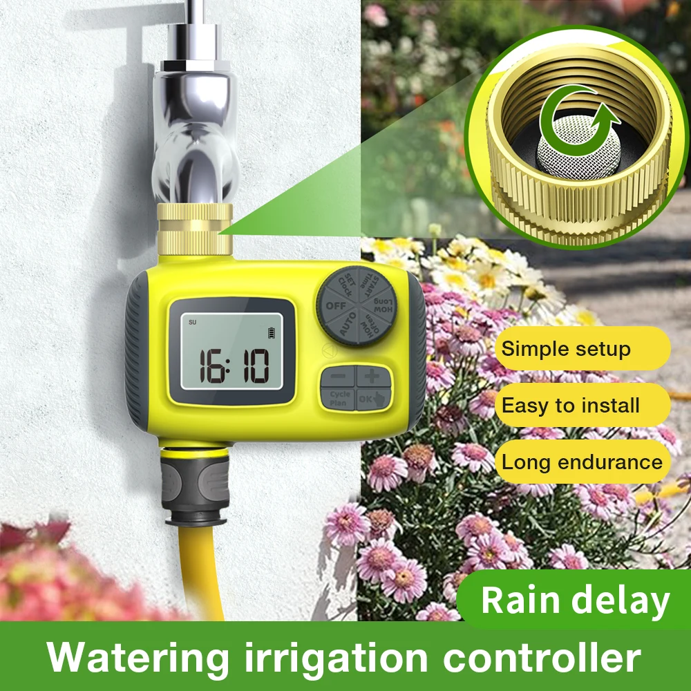 

Automatic Garden Water Timer 1/3 Outlet Digital Irrigation Timing Controller Watering System Solar Rain Relay Outdoor Sprinkle