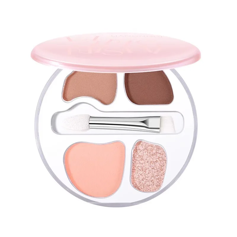 밀키 애프리콧 아이섀도우 실크웜 팔레트 4가지 색상 매트 컨투어링 & 브라이트닝 아이섀도우 팔레트 아이 메이크업 도매