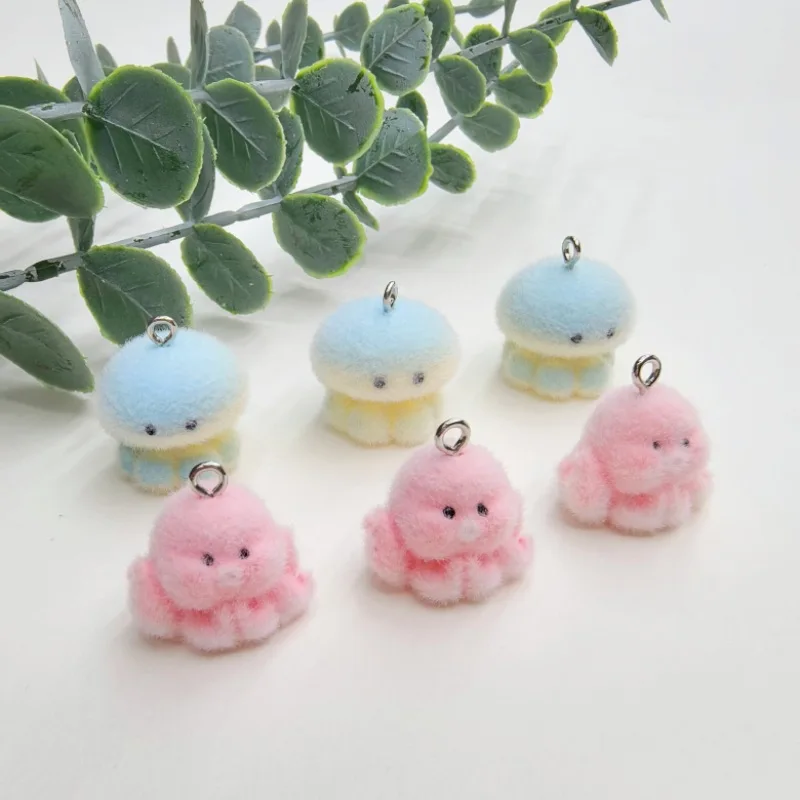 

20pcs Resin flocking Creativity DIY Jewelry Accessories octopus Charms Pendant For Jewelry Making Necklaces Earrings Accessories