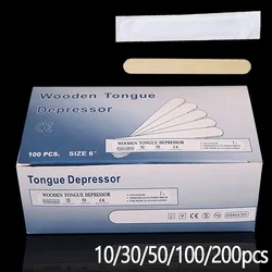 10/30/50/100/200PCS Tattoo Waxing Stick Disposable Tongue Depressor Wooden Sterilized Individual Pack Removal Tongue Beauty Tool