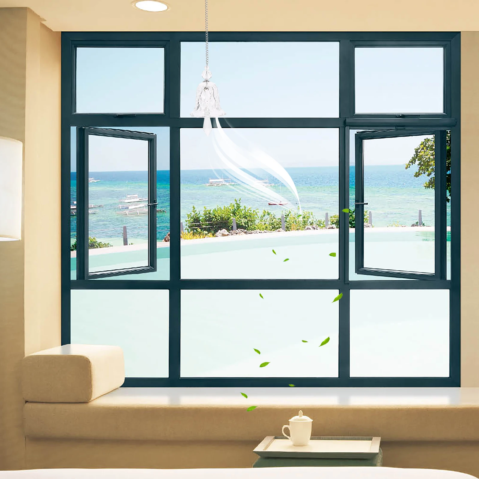 

2Pcs Crystal Hanging Rainbow Prism Window Decoration Bell Shape Suncatcher Pendant Attractive Garden Ornament Crystal