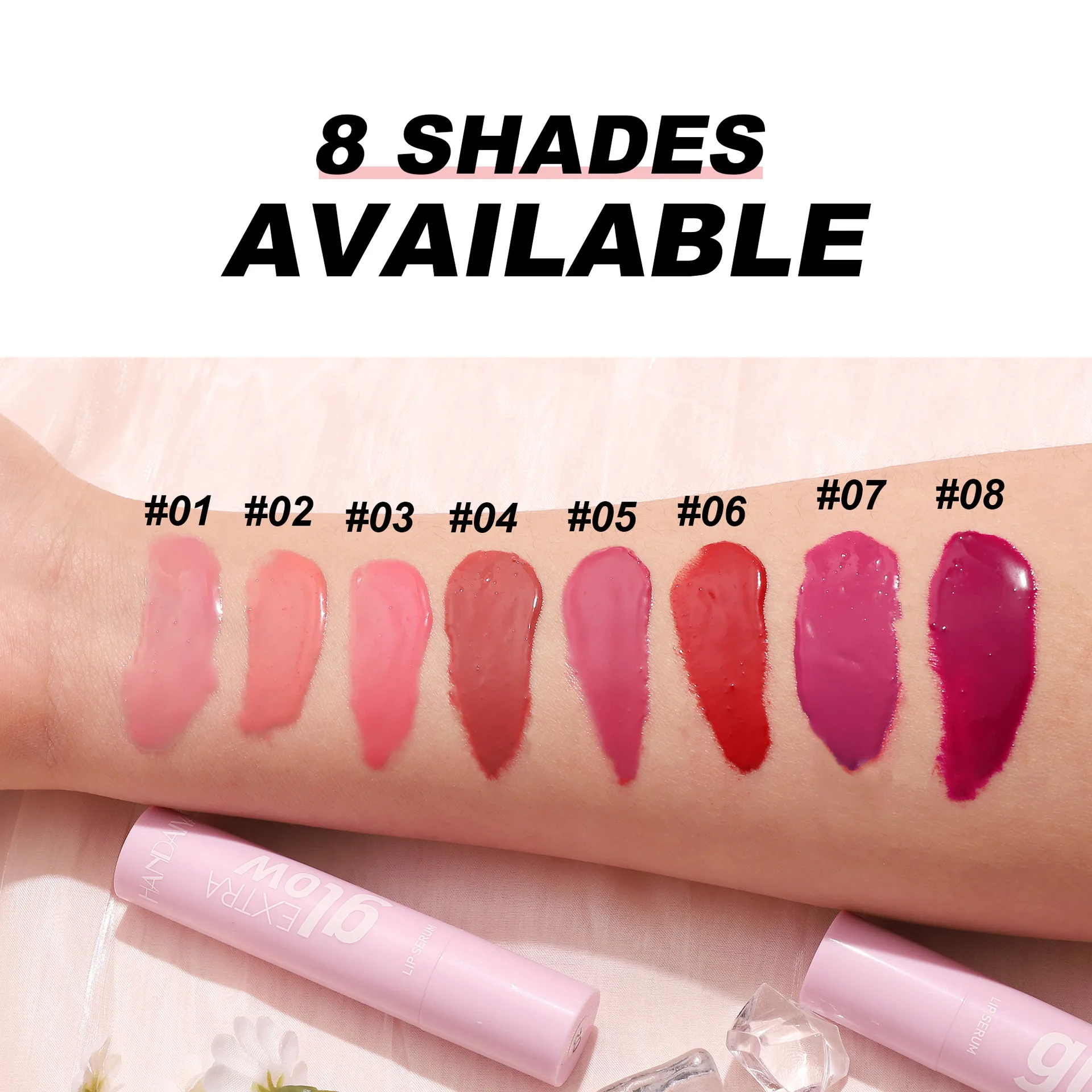 Premium Hydrating Solid Lip Gloss Mirror Jelly Finish Plumping Lip Balm Glossy Moisturizing Smooth Long Lasting Matte Lipstick