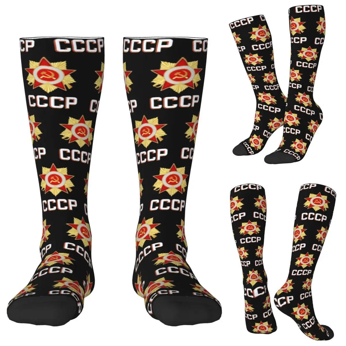 CCCP Star-Soviet-Union USSR Socks Harajuku Stockings All Season Long Socks Accessories for Unisex Gifts
