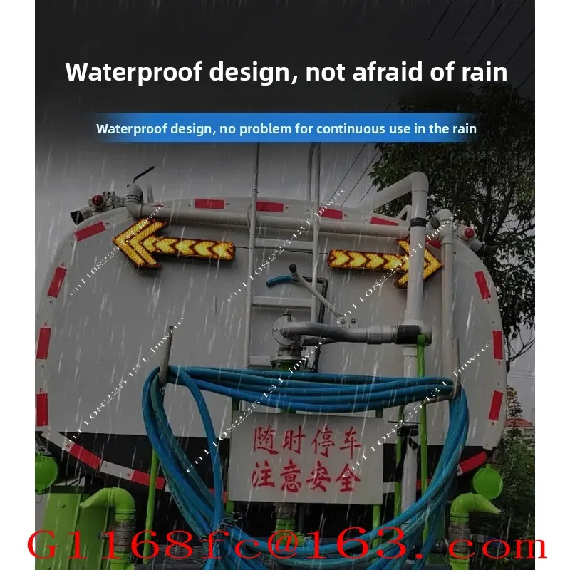 Car Arrow Truck Turning Construction Vehicle Warning Sprinkler Trailer Indicates Traffic Orientation
