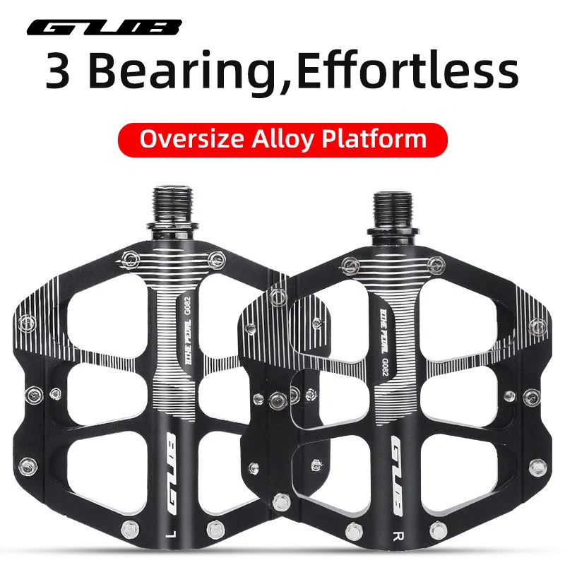

GUB Bicycle Pedals 3-Sealed Bearing Aluminum Alloy Anti-Slip Lightweight One-Piece Molding Durable MTB & Road Bikes Pedals