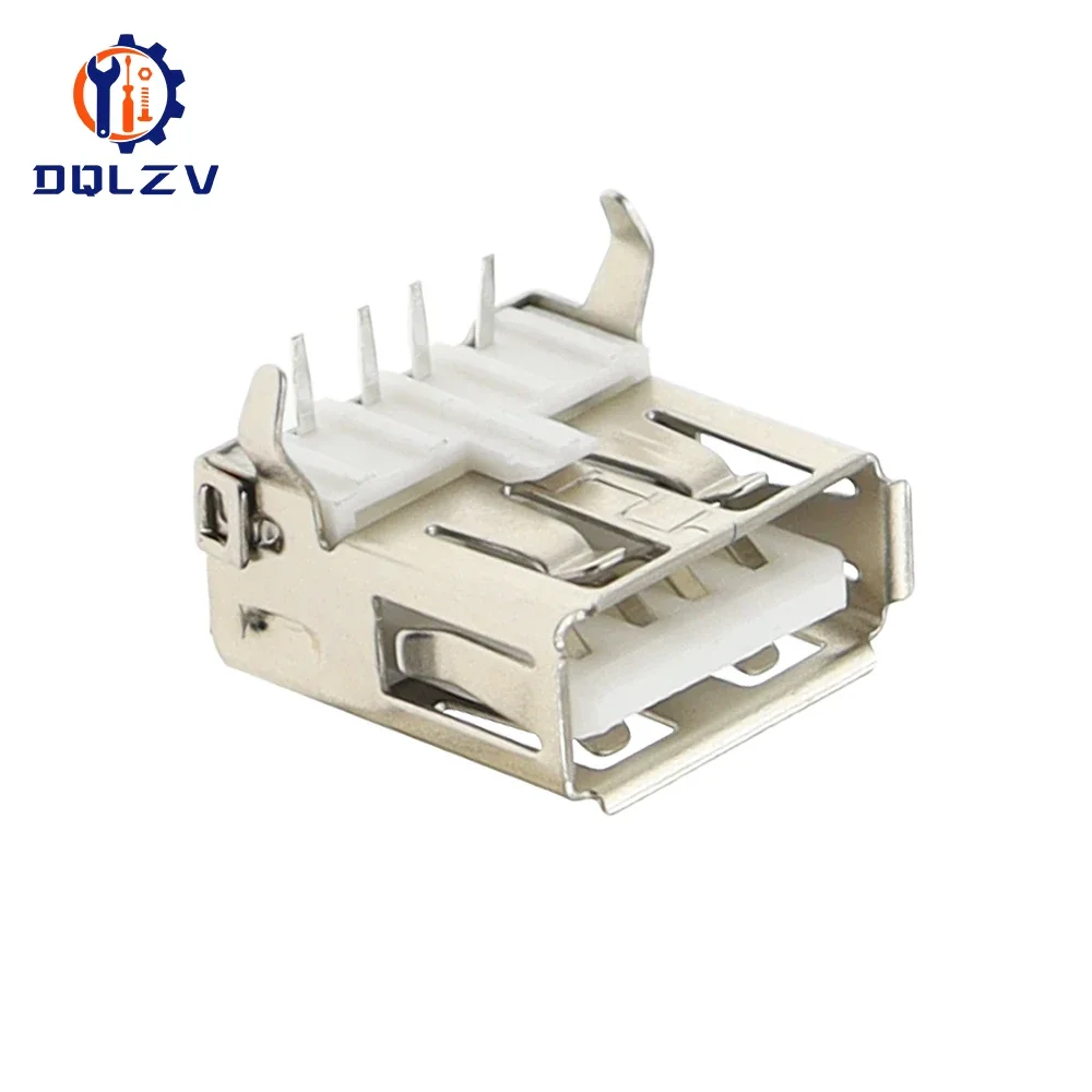 USB 2.0 Type A Female Jack Port 4Pin DIP Soldering Connector PCB Socket USB-A Type Right Angle