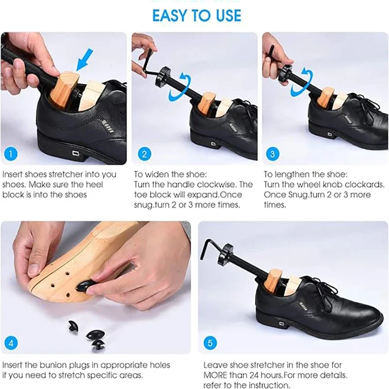 1/2 Stück Schuhspanner für Damen und Herren mit breiten Füßen, Schuhspanner aus Holz, verstellbar, große Größe, Schuhverbreiterung, Längen- und Breitenverstellung – Detail 4