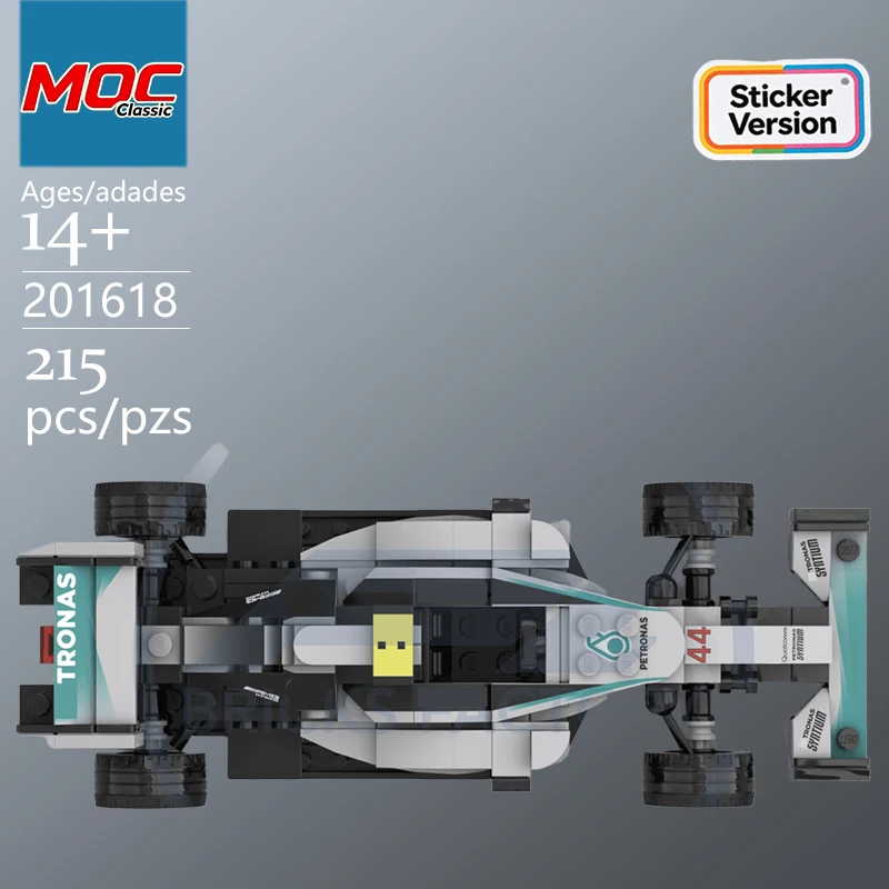 Custom MOC-201618  8-Stud Champion Racing Car W06 Technic Model - Trendy Educational Toy, A Must-Have for Car Enthusiasts
