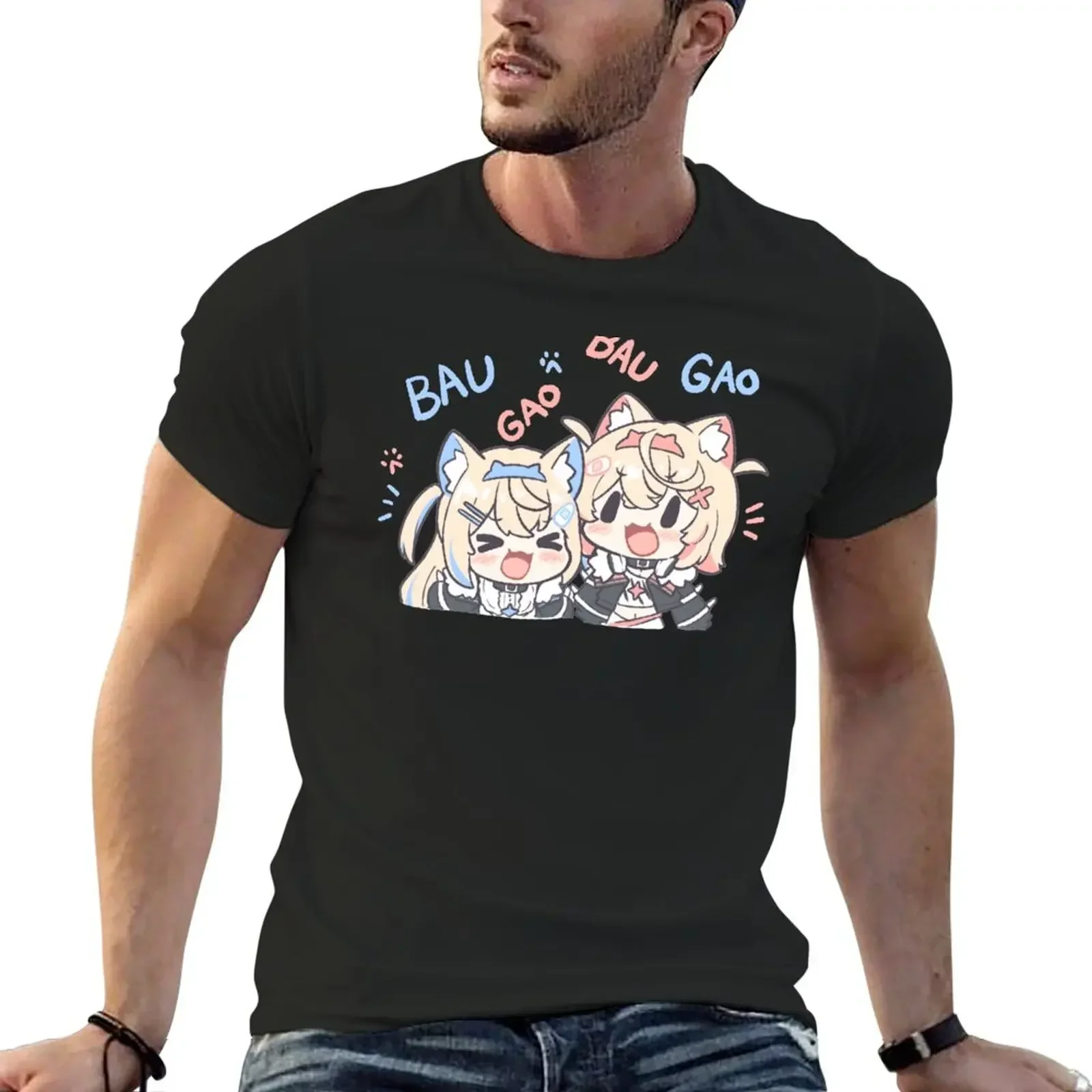 man funny tshirts for men funny vintage graphic style New FuwaMoco BAU GAO HoloAdvent T-Shirt aesthetic clothes hippie t shirt