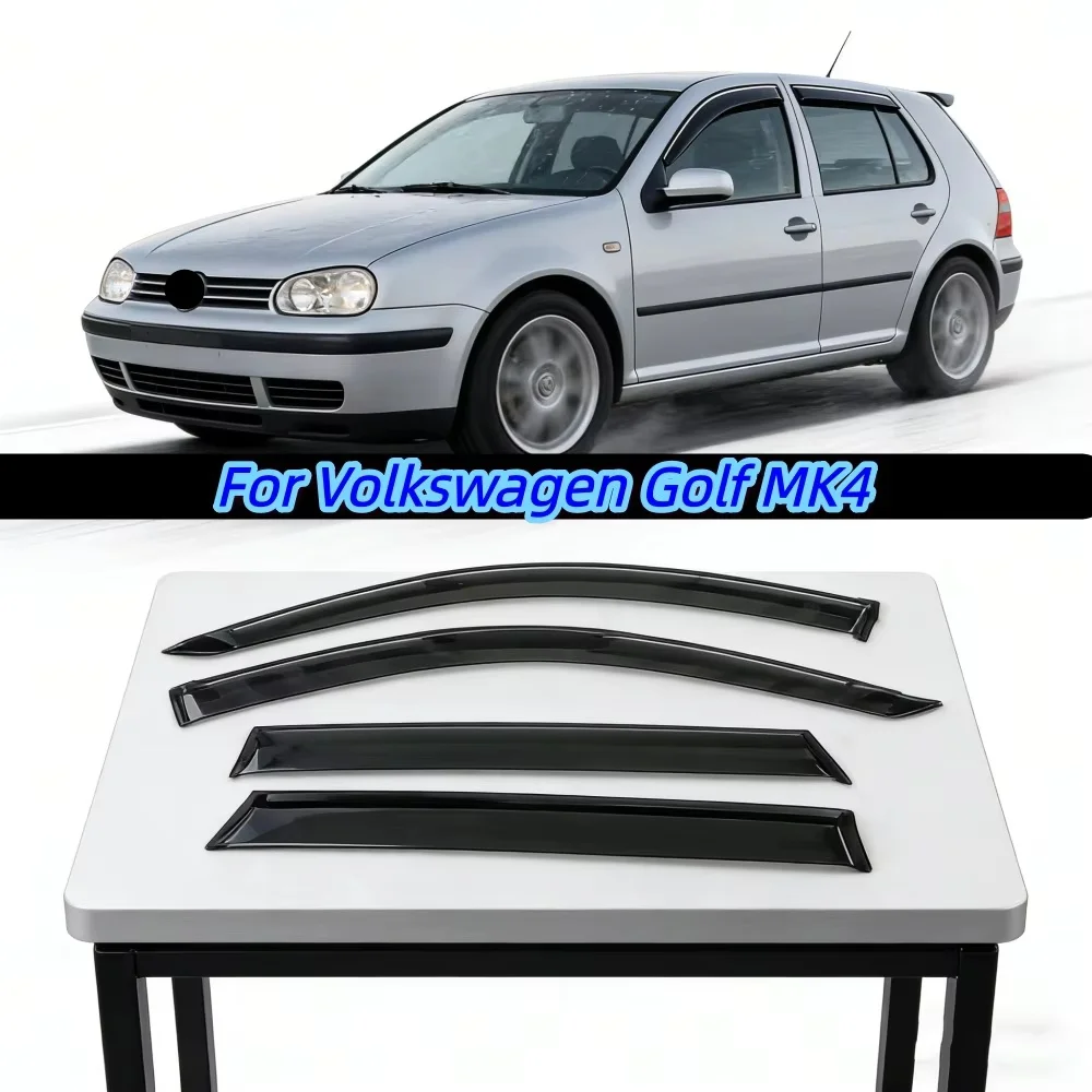 Owiewki szyb bocznych (deflektory przeciwdeszczowe) wytrzymałe, przydymione PC do Volkswagen Golf MK4