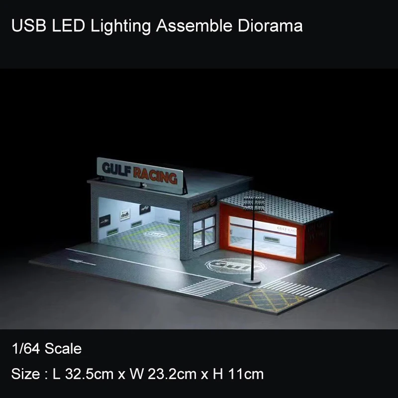 Diorama-Modèle d'éclairage LED USB 1:64, 2 Vervoltage, Assembler, Parking, Garage, Station